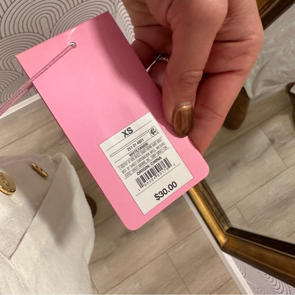 RARE Stoney Clover + Target Collab // White Linen Overalls with gold hardware. - Picture 4 of 6